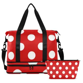 G294327162p823c878s1921 Alaza Red And White Polka Dot Travel Duffel Gym 1 Size G294327162p823c878s1921 Alaza Red And White Polka Dot Travel Duffel Gym 1 Size