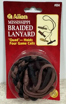 Allen 026509006947 #694 Mississippi Braided Duck Call Lanyard Ftquadft Model Holds 4 Game Calls