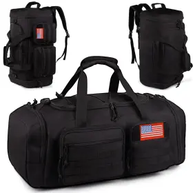 Lxb01-1 Atripack Tactical Gym Bag For Men 50l Large 3 In 1 Sports Duffle Medium Black