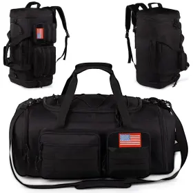 Lxb01-7 Atripack Tactical Gym Bag For Men 70l Large 3 In 1 Sports Duffle With Black