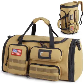 Lxb02-2 Atripack Expandable Gym Bag For Men Tactical Large 3 In 1 Sports Duffle Brown