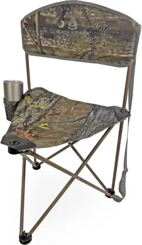 Hch-031-ev Black Sierra Equipment Elevation Tri-pod Stool With Backrest X-large Camo