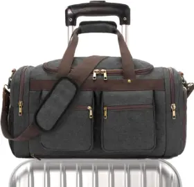 Bluboon 603097720334 Weekender Overnight Duffel Bag Shoe Pocket For Women Men Weekend Travel Black