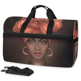 1783 Bolaz Travel Duffels African Pretty Girl 20.5 X 13.6 10 Inches Multicolored
