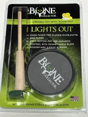 Bc110001 Bone Collector Lights Out Molded Pot With Stale Top Turkey Call