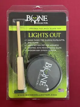 Bc110013 Bone Collector Lights Out Slate Molded Pot Turkey Call With Wood Striker Bc110013 Bone Collector Lights Out Slate Molded Pot Turkey Call With Wood Striker