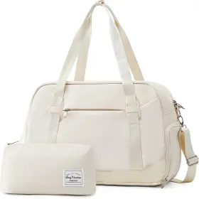 Lv400007 Brand Long Vacation Womens Travel Duffel Bag With Toiletry 18 Inch Apricot White Lv400007 Brand Long Vacation Womens Travel Duffel Bag With Toiletry 18 Inch Apricot White