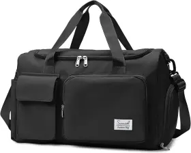 Brand Suruid 790885874819 Sports Gym Duffel Bag With Shoes Compartment And Dry Wet Separated Black Brand Suruid 790885874819 Sports Gym Duffel Bag With Shoes Compartment And Dry Wet Separated Black