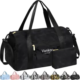 Medium-17.50 Brand Vankor 221104-mb-2 Gym Bag For Women With Shoe Compartment Inch Camo Black Medium-17.50 Brand Vankor 221104-mb-2 Gym Bag For Women With Shoe Compartment Inch Camo Black