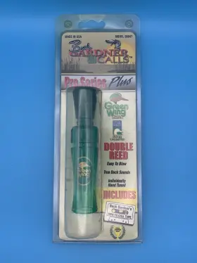 08047 Buck Gardner Vintage Pro Series Plus Double Reed Duck Call Green Wing