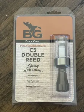 C3-polycarbonate Buck Gardner 639287991963 Clear And Smoke Double Reed Duck Call-new C3-polycarbonate Buck Gardner 639287991963 Clear And Smoke Double Reed Duck Call-new