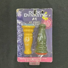 23213ad Duck Dynasty Mouth Call Calls 2-pack Yellow Green Plastic High Low Pitch
