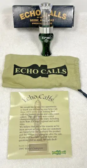 Dptg-2 Echo Calls Diamondwood Timber Double Reed Duck Call Green