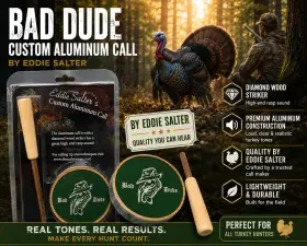 P-0003 Eddie Salter 680243775141 Salters Custom Aluminum Call Inch Bad Dude Product # Turkey Man New P-0003 Eddie Salter 680243775141 Salters Custom Aluminum Call Inch Bad Dude Product # Turkey Man New