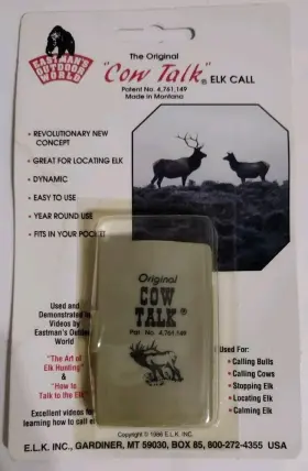 Elk Inc. 040537110100 Original Cow Talk Call Stopping Bulls Hunting Pocket Size 1986 New