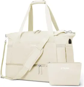 Jl123 Etronik Gym Bag For Women Personal Item Travel Duffel With Medium Beige
