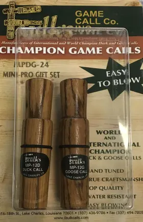 Faulks Game Calls 051101000673 Mini Professional Duck And Goose Call Set Brown Faulks Game Calls 051101000673 Mini Professional Duck And Goose Call Set Brown