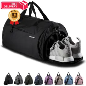 Fg009ss Fitgriff Gym Bag For Men And Women With Shoe 19 X 10 Small Full Black Fg009ss Fitgriff Gym Bag For Men And Women With Shoe 19 X 10 Small Full Black