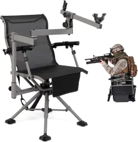 Gt11856dk-np Giantex 360 Swivel Hunting Chair With Gun Rest Adjustable Black Grey Gt11856dk-np Giantex 360 Swivel Hunting Chair With Gun Rest Adjustable Black Grey