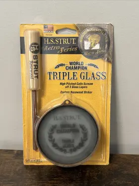 H.s. Strut 021291070589 World Champion Triple Glass Friction Turkey Call With Rosewood Striker