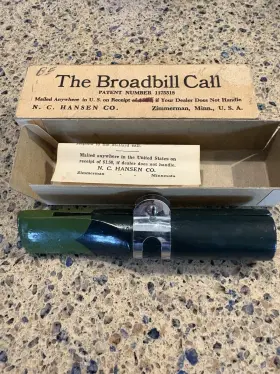 1175518 Hansen Vintage N.c. The Broadbill Duck Call Zimmerman Mn 1175518 Hansen Vintage N.c. The Broadbill Duck Call Zimmerman Mn