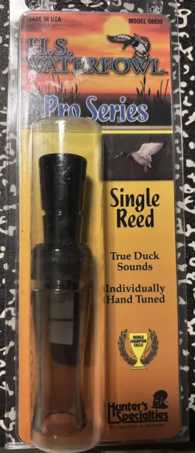 08039 Hunters Specialties H.s. Waterfowl Pro Series Single Reed Duck Call Model