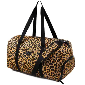 Jadyn 811668031738 22 Inch Womens Large Duffel/weekender Bag With Shoe Pocket Leopard