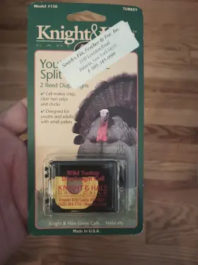 Knight & Hale 049443136006 And Vintage Turkey Game Call Youth Double Split Reed Model 136 Knight & Hale 049443136006 And Vintage Turkey Game Call Youth Double Split Reed Model 136