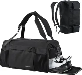 Db-k-i-009 Kookoomia Gym Bag For Men With Shoes Compartment And Wet Pocket Large Black Db-k-i-009 Kookoomia Gym Bag For Men With Shoes Compartment And Wet Pocket Large Black