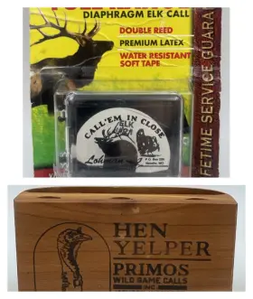 Lohman 049464100215 Elk Call And Turkey Hen Yelper Wild Game Hunter Full Range Diaphragm #21 Lot Of 2 Lohman 049464100215 Elk Call And Turkey Hen Yelper Wild Game Hunter Full Range Diaphragm #21 Lot Of 2