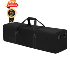 165l Lonalia 803173478993 48 Inch Duffle Bag For Travel Camping - Extra Large Heavy Black