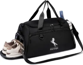 M858169 Marengo Gym Bag For Men And Women With Shoe Wet Compartment - Duffle Black