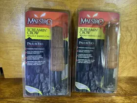 2-walnut Marstro 043014 2 Real Crow-turkey Call S-crow Turkey Locator- Lot Of Barrel