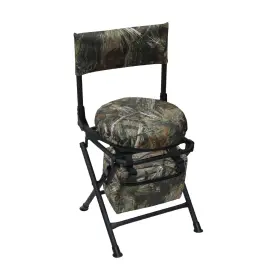 Mdstop 797999164638 360 Degree Swivel Hunting Chair For Ground Medium Pine Needle Camo