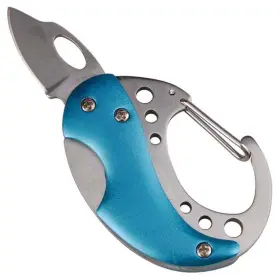 741022 Munkees Mini Carabiner Knife - Blue 741022 Munkees Mini Carabiner Knife - Blue