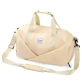 Gb0017-cabeige Oflamn Gym Bag For Women Men Travel Duffle Sports Tote 1-beige