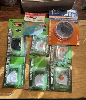 Primos 60790-023 Elk Mouth Call Set 7pc Sentry Plate Single Satellite Green Bands