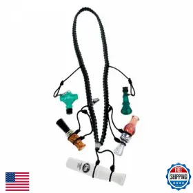 B001opleu0 Primos Hunting 69629 3-call Lanyard With 2 Split Rings - Black