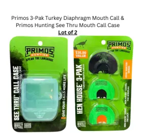 Ps1268wm Primos 3-pak Turkey Diaphragm Mouth Call And Hunting See Thru Case Set Ps1268wm Primos 3-pak Turkey Diaphragm Mouth Call And Hunting See Thru Case Set