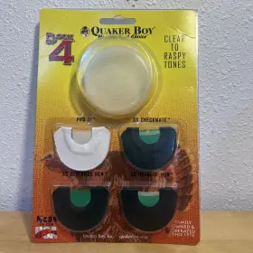 Quaker 040191191071 Boy Flock Of 4 Turkey Mouth Calls. Clear To Raspy Tones 1 Pack Quaker 040191191071 Boy Flock Of 4 Turkey Mouth Calls. Clear To Raspy Tones 1 Pack