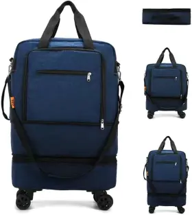 Rs-bag-2401 Radefasun Travel Tote Bags With Trolley Sleeve Multifunctional Large Dark Blue
