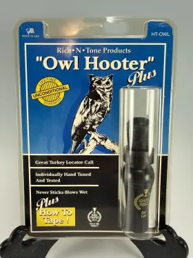 Rnt 039421300383 Vtg Rich N Tone Turkey Locator Call Owl Hooter Plus Instructional Tape Nos