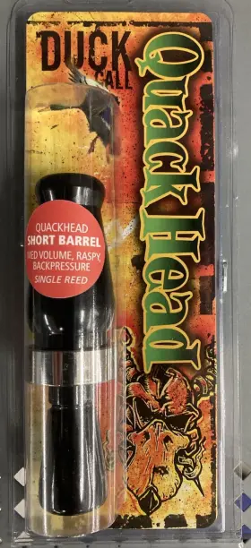 Rnt 199284299603 Quackhead Short Barrel Duck Call Med V Raspy Back Pressure Single Reed