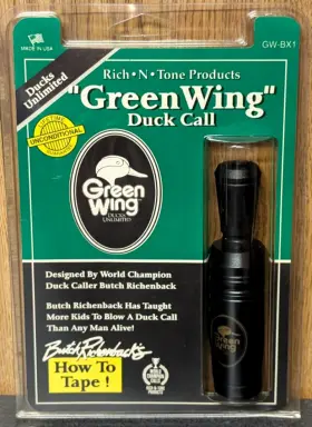 Gw-bx1 Rnt Rich-n-tone Green Wing Duck Call With How To Tape Free Shipping New Sealed Gw-bx1 Rnt Rich-n-tone Green Wing Duck Call With How To Tape Free Shipping New Sealed
