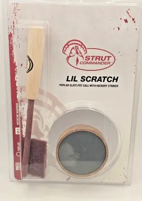 Strut Commander 040444513452 Comander Lil Scratch Slate Turkey Pot Call Poplar Wood Hickory Striker New Strut Commander 040444513452 Comander Lil Scratch Slate Turkey Pot Call Poplar Wood Hickory Striker New