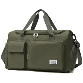 Suruid 0012-agreen Travel Duffel Bag With Shoes 17.7 X 8.66 11.41 Inches Olive Green
