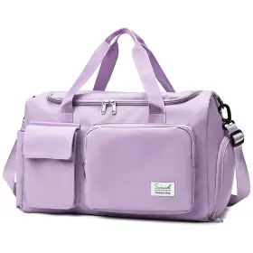 0012-purple Suruid Travel Duffel Bag With Shoes 17.72 X 8.66 11.42 Inches Purple