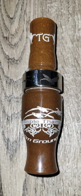Tim Grounds 616337510268 Triple Thang Goose Call Gold Nugget Free Lanyard