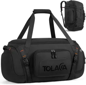 25db-u02 Tolaccea Gym Bag For Men And Women 55l Large Duffle Backpack Black 25db-u02 Tolaccea Gym Bag For Men And Women 55l Large Duffle Backpack Black