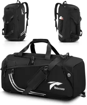 Tss-f002 Tolaccea Gym Bags For Men Women 45l Large Travel Duffel With Shoe Black